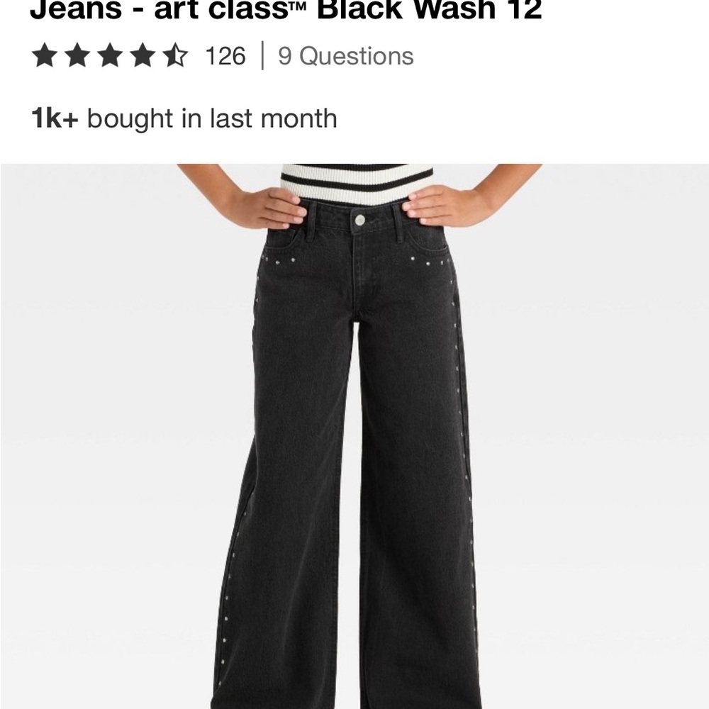Art Class Black Flare Jeans for girls